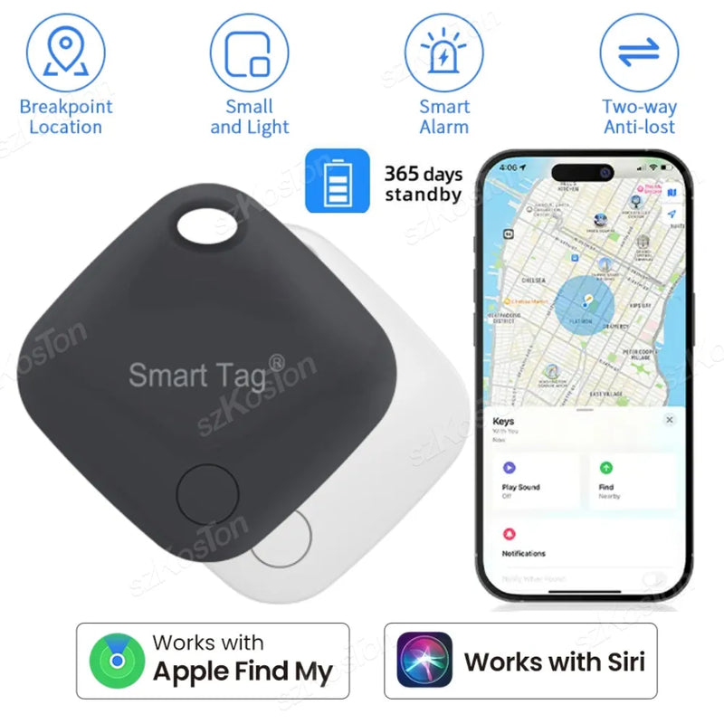Mini Rastreador Gps Inteligente Smart Sem Fio Segurança Para Malas Pet Compatível Com IOS Iphone e Ipad
