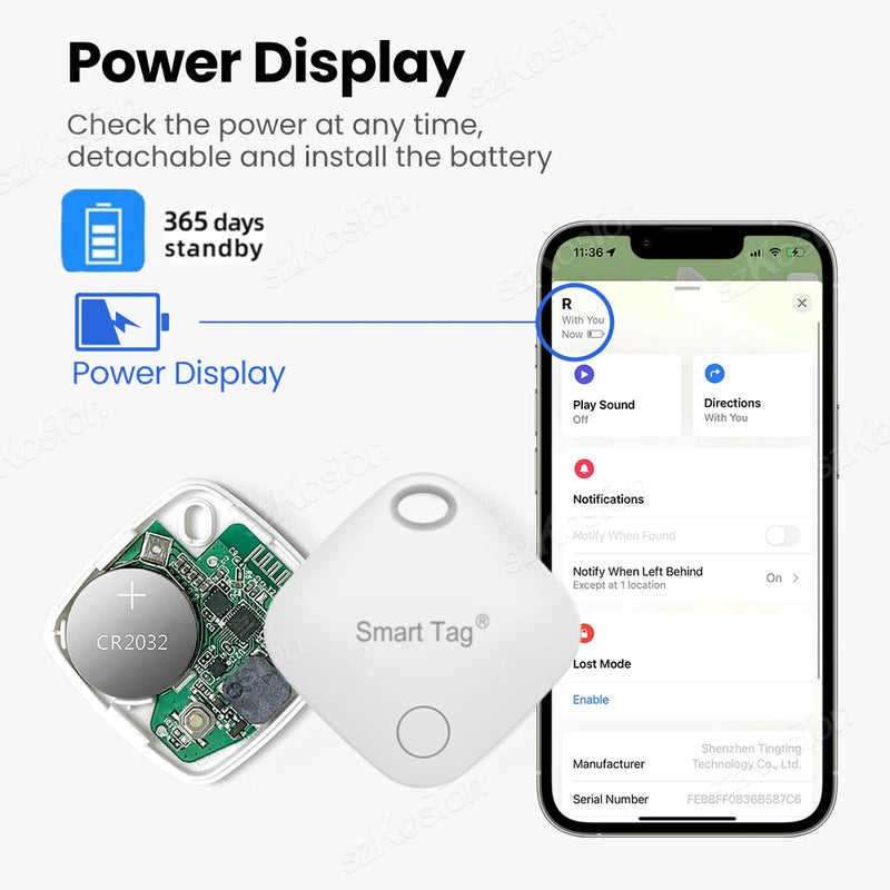 Mini Rastreador Gps Inteligente Smart Sem Fio Segurança Para Malas Pet Compatível Com IOS Iphone e Ipad